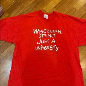 Red Wisconsin Vintage Game Day T-shirt